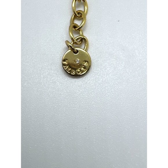Talbots Love Knot Collar Choker Gold Tone Rope Chain Necklace Double Strand - Picture 6 of 8